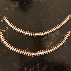 Indian Bollywood anklets red and green